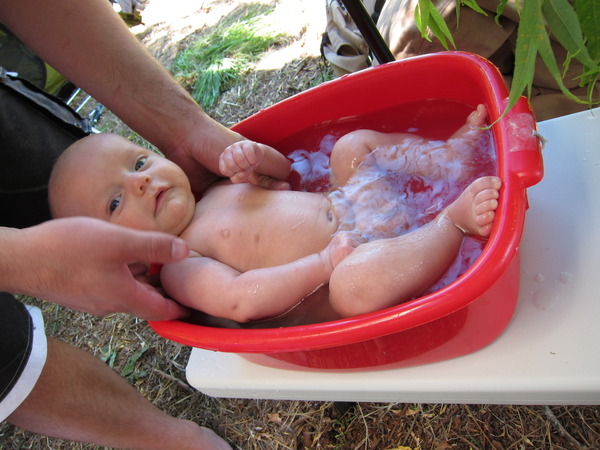 Bath at the lake
