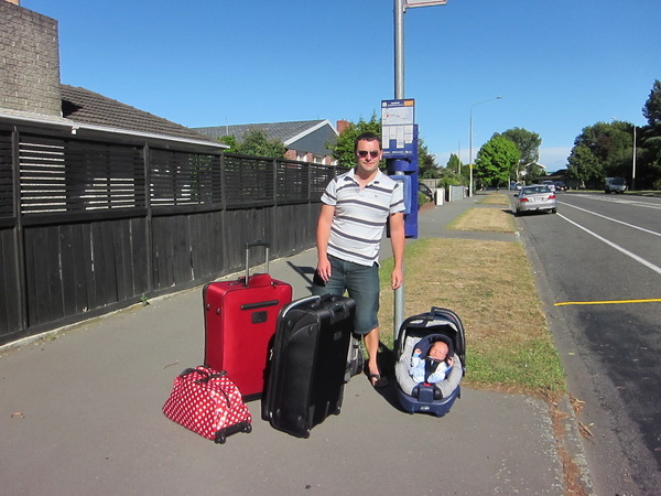 Waiting for the bus.
