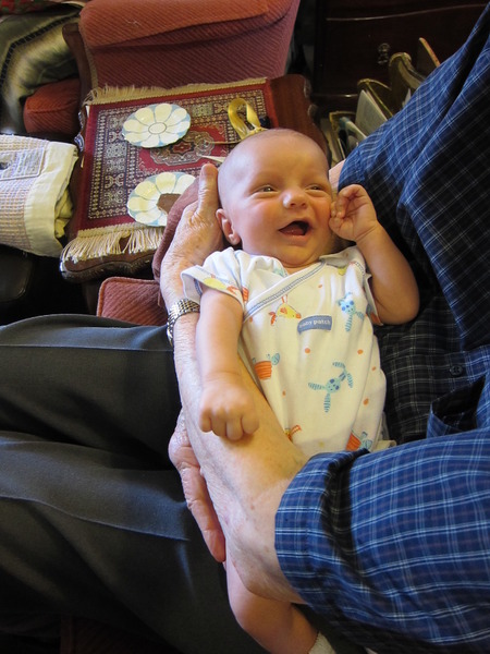 First smile for great Grandad!
